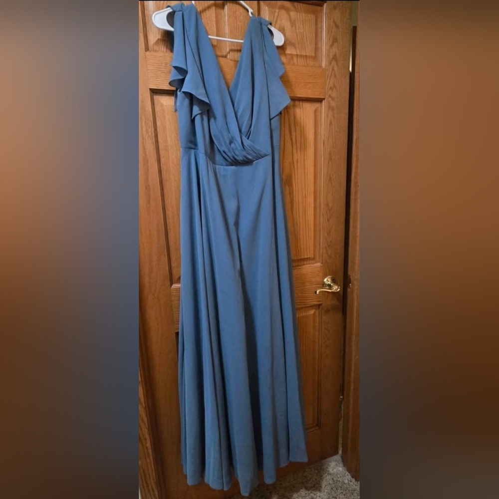 David's Bridal Teal Maxi Dress